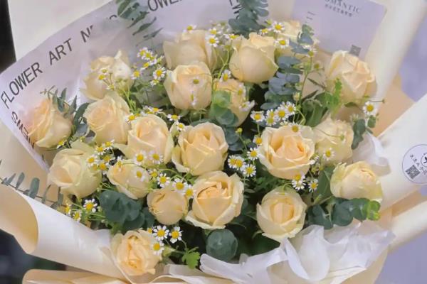 19朵香槟玫瑰的含义，具有永恒祝福、爱的旋律等意思