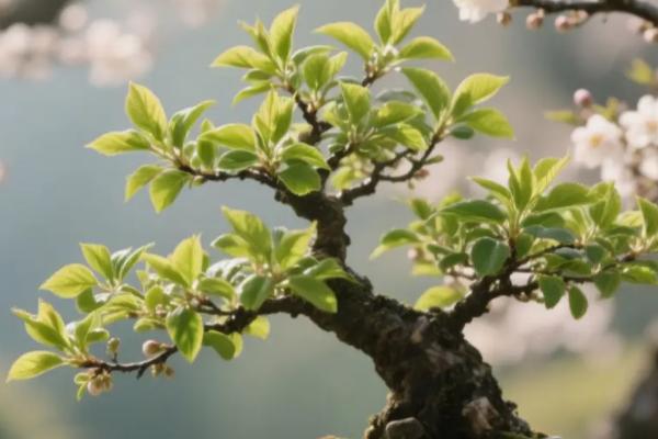 盆栽梅花的浇水方法，等土壤发白时再浇