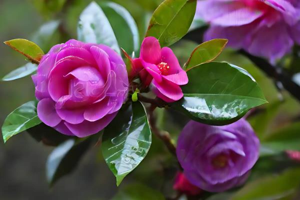 二月的代表花,有茶花、杏花、梅花等